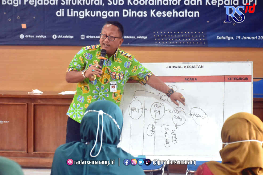Pj Wali Kota Sinoeng dalam apel luar biasa di kantor DKK. (Istimewa)