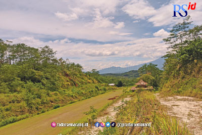 Landasan pacu lapangan terbang Watu Layang di Dusun Delik, Desa Kaloran, Kecamatan Kaloran. (ALIF WAHYU/JAWA POS RADAR SEMARANG)