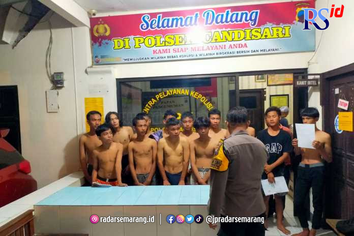 Sebanyak 14 remaja diamankan petugas Polsek Candisari diduga hendak perang sarung. (Istimewa)
