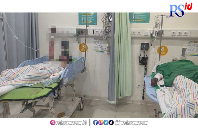 Kondisi korban saat dirawat di RSI Kendal Kamis (20/4). (DEVI KHOFIFATUR RIZQI/ JAWA POS RADAR SEMARANG)