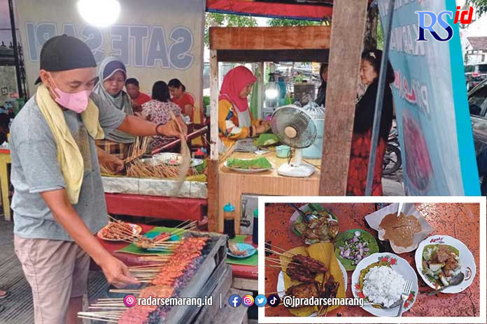 Sate sapi Karangsaru di Jalan Jagalan, Kota Semarang, merupakan salah satu sate legendaris yang memiliki cita rasa khas sejak puluhan tahun silam. (Mg3/Mg4/Jawa Pos Radar Semarang)