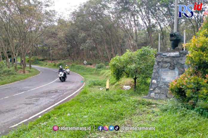 Jalur Linggoasri - Paninggaran yang dilintasi Nachwan saat diikuti sosok perempuan misterius terbang. (NANANG RENDI AHMAD/JAWA POS RADAR SEMARANG)
