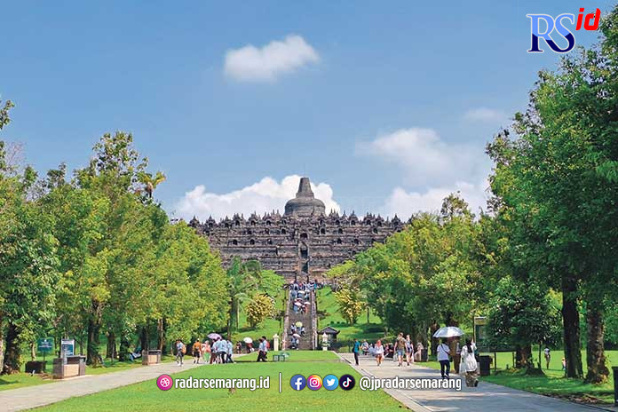 Lokasi detik-detik perayaan hari Raya Waisak 2567 BE/2023 pada 4 Juni berlangsung di Candi Borobudur. (ROFIK SYARIF/JAWA POS RADAR SEMARANG)