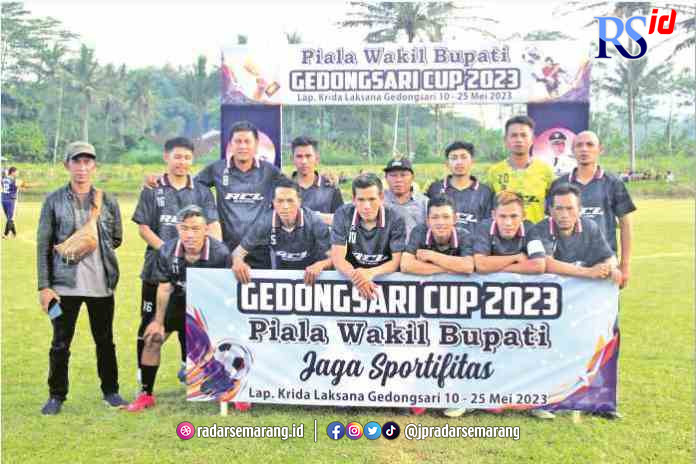 JAGA SPORTIVITAS : Salah satu tim yang berlaga di Turnamen Sepakbola Gedongsari Cup 2023. (IST)