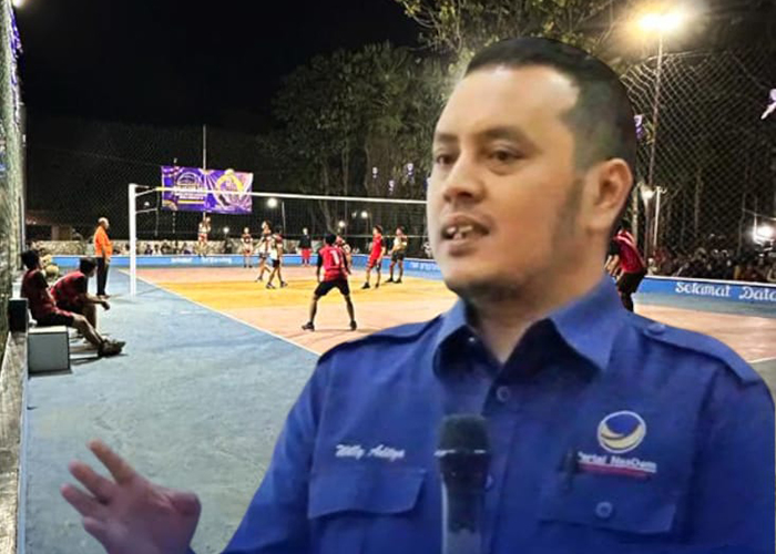 SUKSES: Turnamen voli di Lapangan Greps di Kalianget Timur, Kecamatan Kalianget, Sumenep, berlangsung khidmat Senin (7/8) malam.