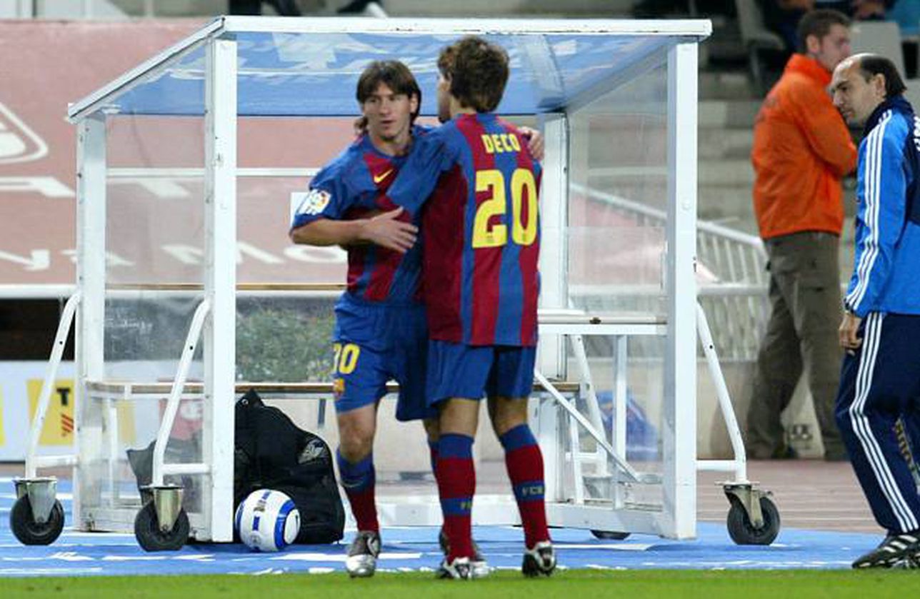 Messi melakoni debut dei Barcelona menggantikan Deco. (as.com)