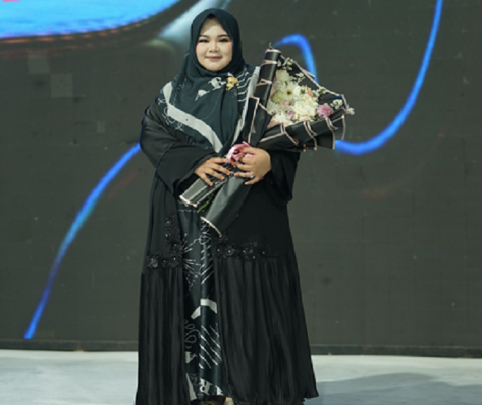 MEMESONA: Owner Arinnna Premium Hijab Arinah Hidayah tampil dalam event SFP 2023 yang diadakan di TP 3 pada Jumat (8/9).