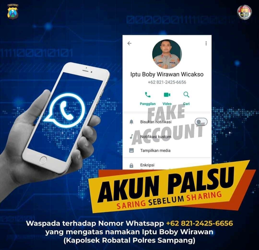 Himbauan Polsek Robatal agar berhati-hati terhadap pelaku penipuan.