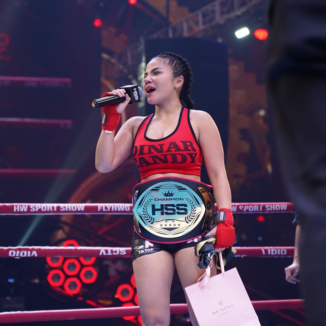 Dinar Candy sesumbar ingin melakukan&nbsp;rematch&nbsp;melawan Nikita Mirzani.&nbsp;(Instagram: @dinar_candy)