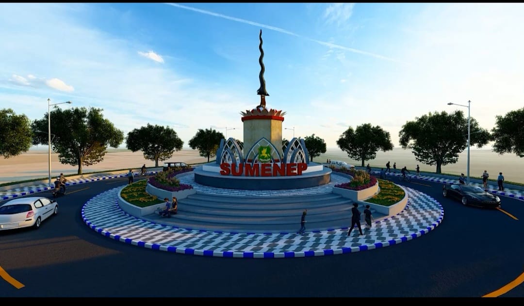 TUGU: Aikon baru akan dibangun di perbatasan Jalan Sumenep-Pamekasan mulai akhir tahun ini.
