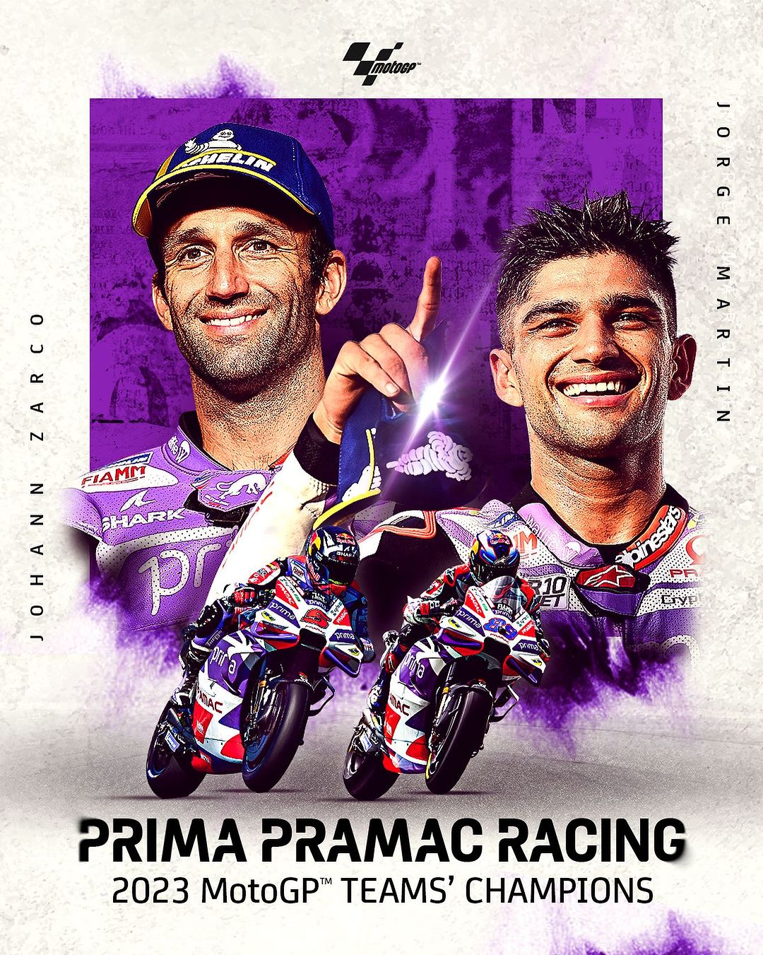 TOREHKAN SEJARAH: Prima Pramac Racing menjadi tim satelit pertama yang mampu menjadi juara dunia tim di MotoGP. (IG: @pramacracing)