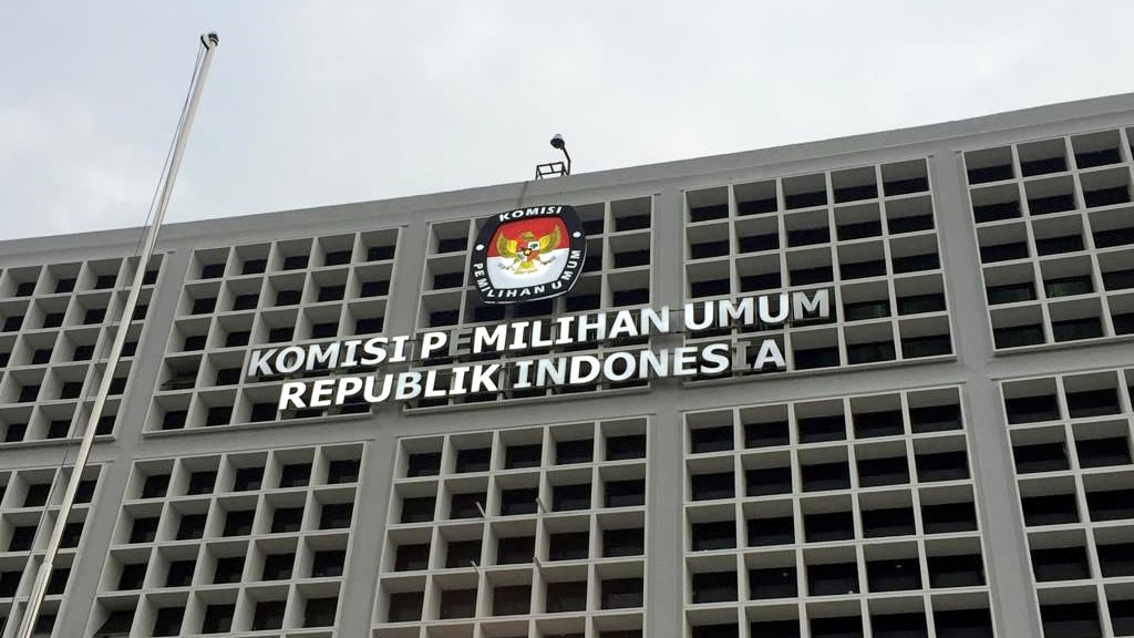 Tampak dari depan kantor Komisi Pemilihan Umum (KPU) Republik Indonesia.
