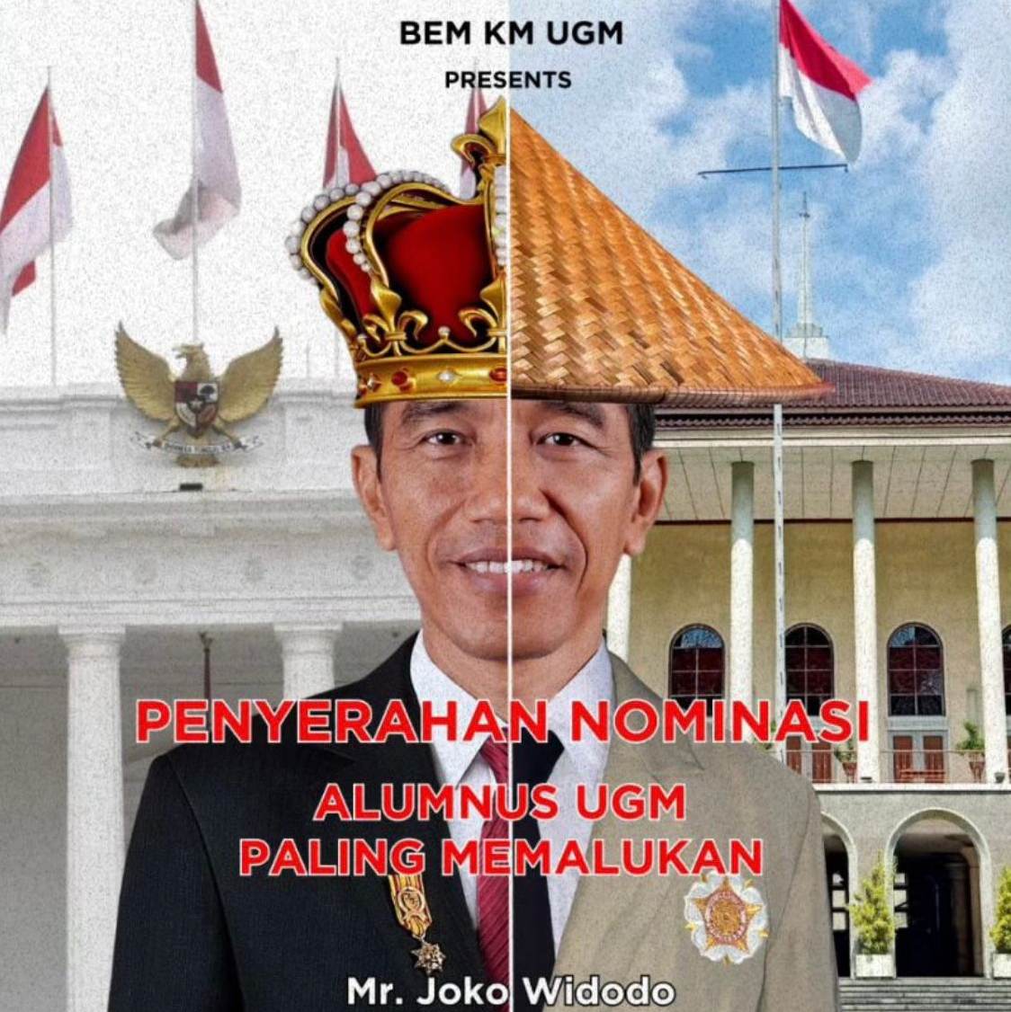 Poster Badan Eksekutif Mahasiswa Universitas Gadjah Mada (BEM UGM) yang berisi kritik keras terhadap Jokowi.