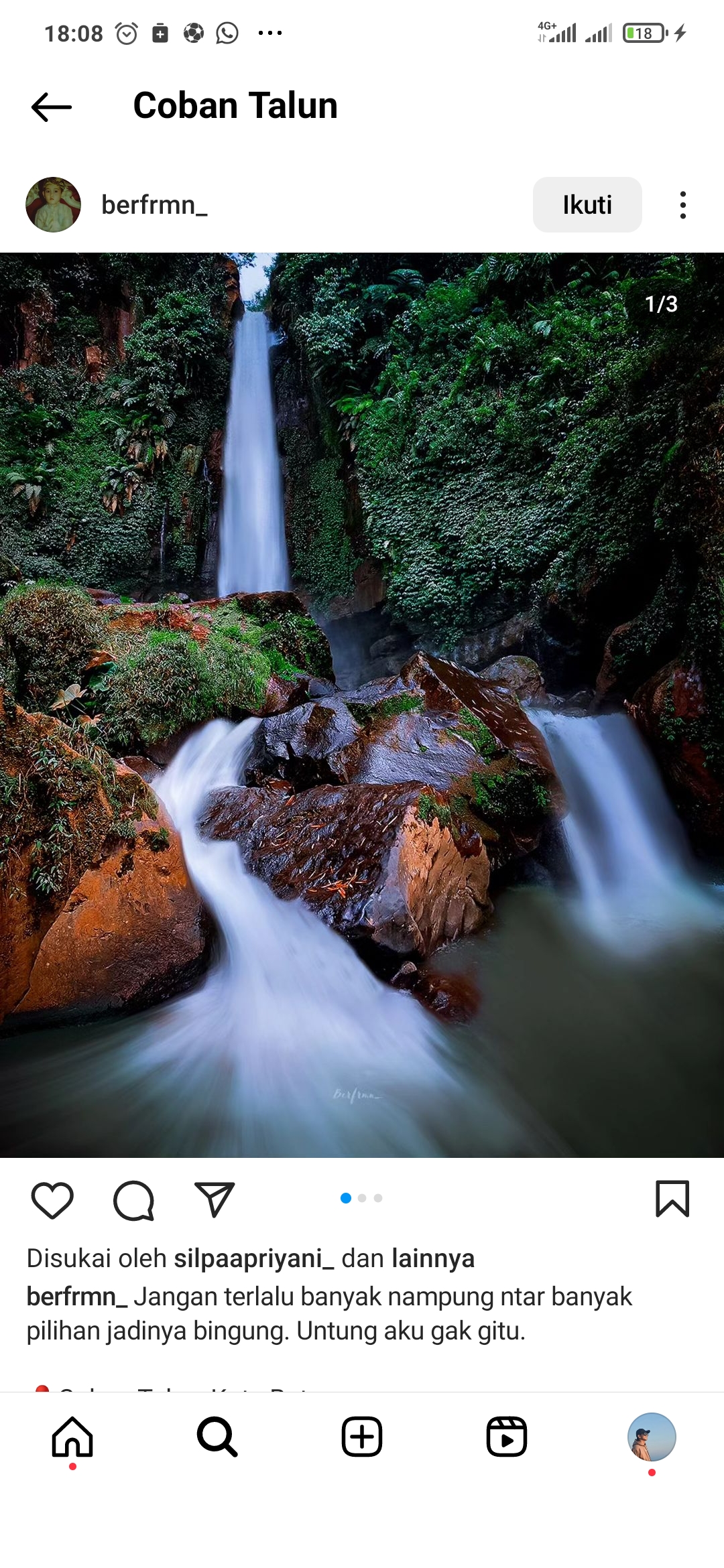 Air terjun Coban Talun yang sangat indah
