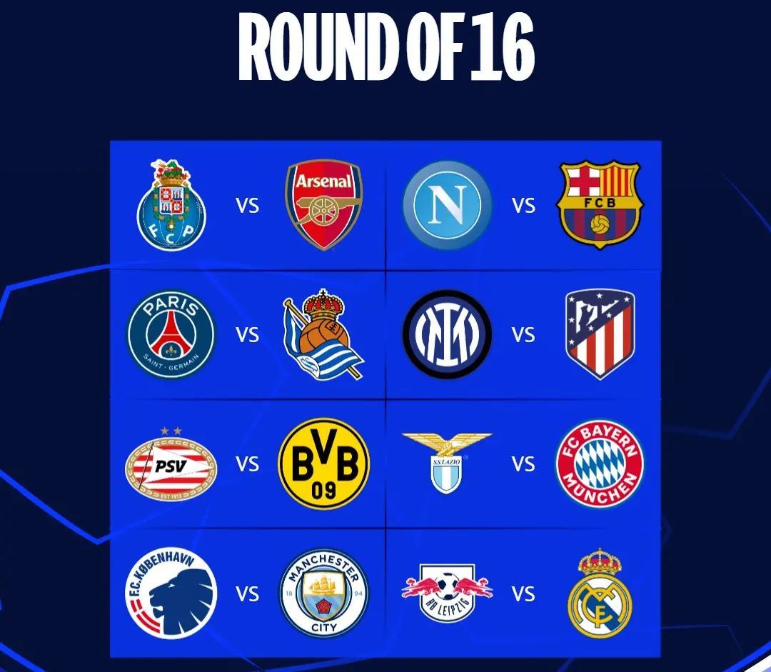 BABAK GUGUR: 16 tim akan bersaing mengangkat trofi Liga Champions di Wembley Stadium. (IG: @championsleague)
