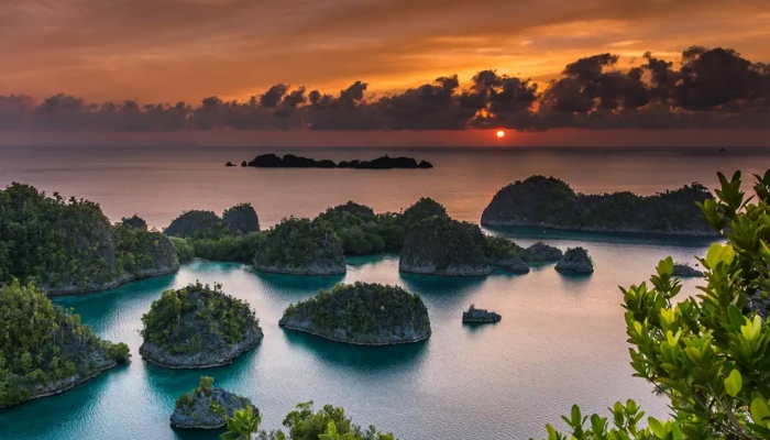 Potret Senja di Kepulauan Raja Ampat