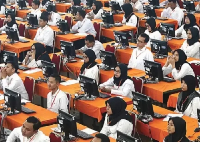 Ilustrasi CPNS saat melakukan tes