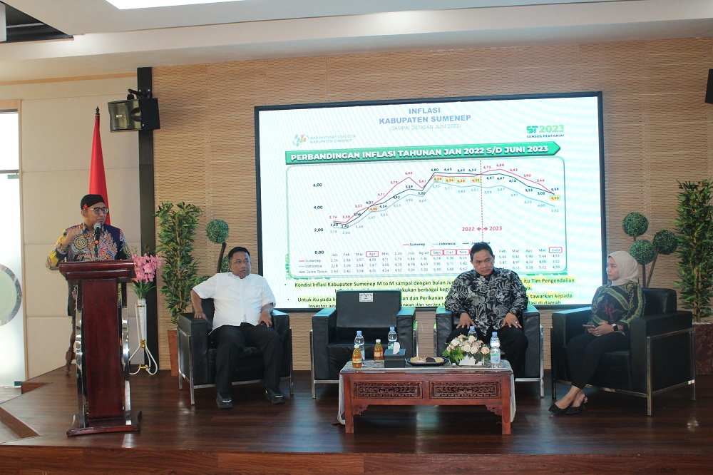 TAWARKAN INVESTASI: Bupati Sumenep Achmad Fauzi Wongsojudo menyampaikan sambutan saat menggelar pertemuan bersama investor dari berbagai daerah pada Juli 2023. (MOH. BUSRI/JPRM)