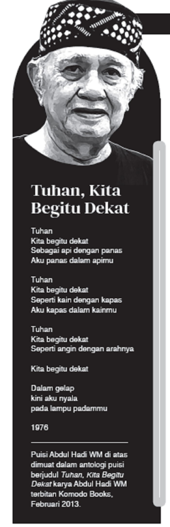 Puisi Tuhan, Kita Begitu Dekat karya Abdul Hadi WM
