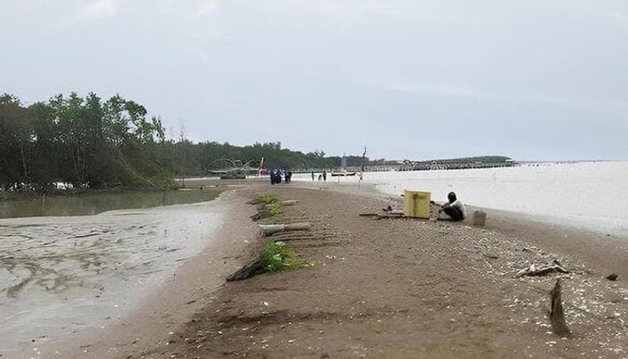 Pulau Arnavat, pulau yang baru ditemukan di kabupaten Demak, Jawa Tengah. (@demakhariini untuk RadarMadura.id)