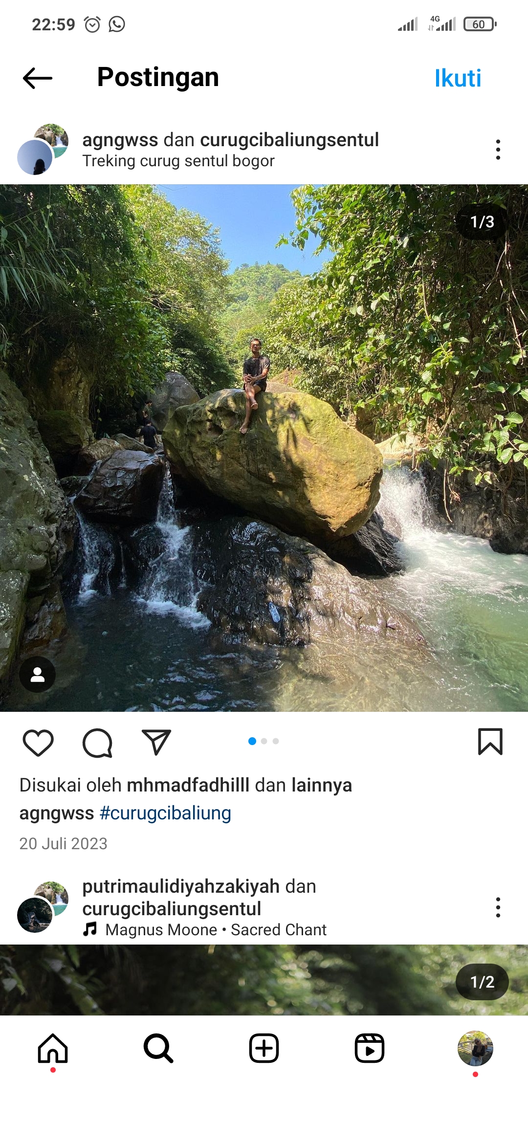 Menikmati indahnya alam di Curug Cibaliung.