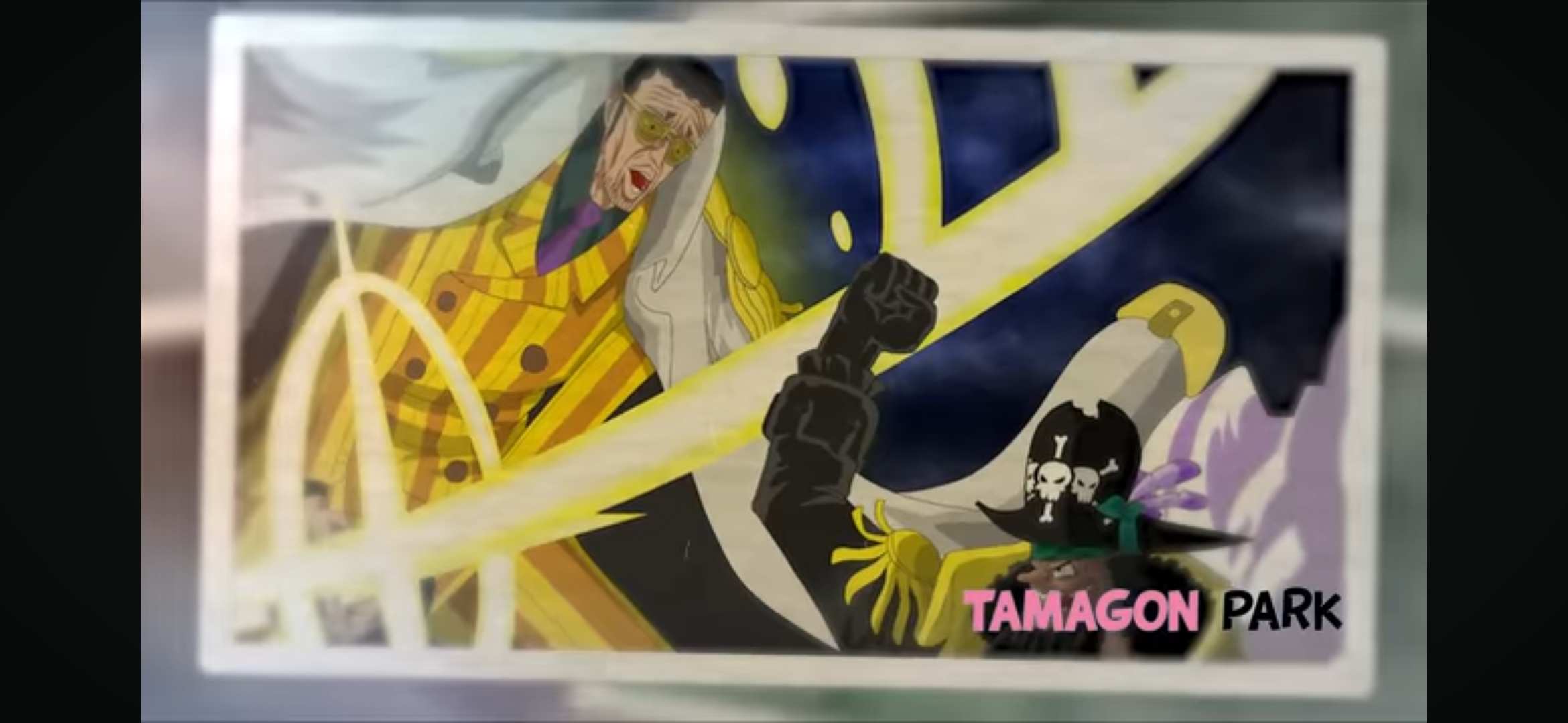 Kizaru bertarung dengan Kurohigu.