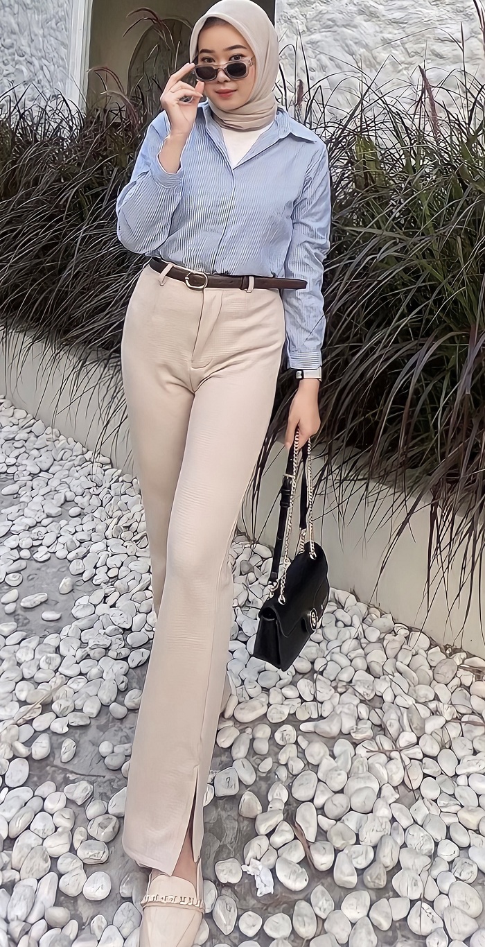 ELEGAN: Alifia Elsa Damara menggunakan flat shoes di kaki jenjangnya. (CHACA UNTUK JPRM)