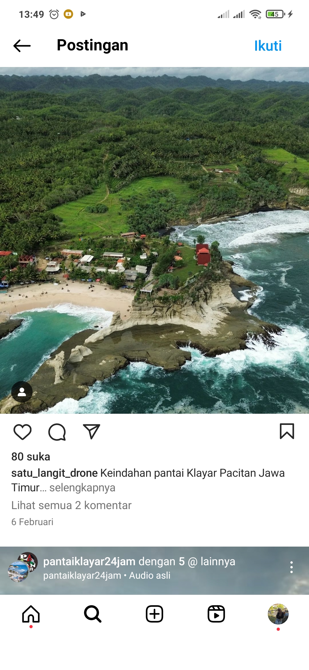 Pantai Klayar Pacitan dengan potret keindahan alamnya.