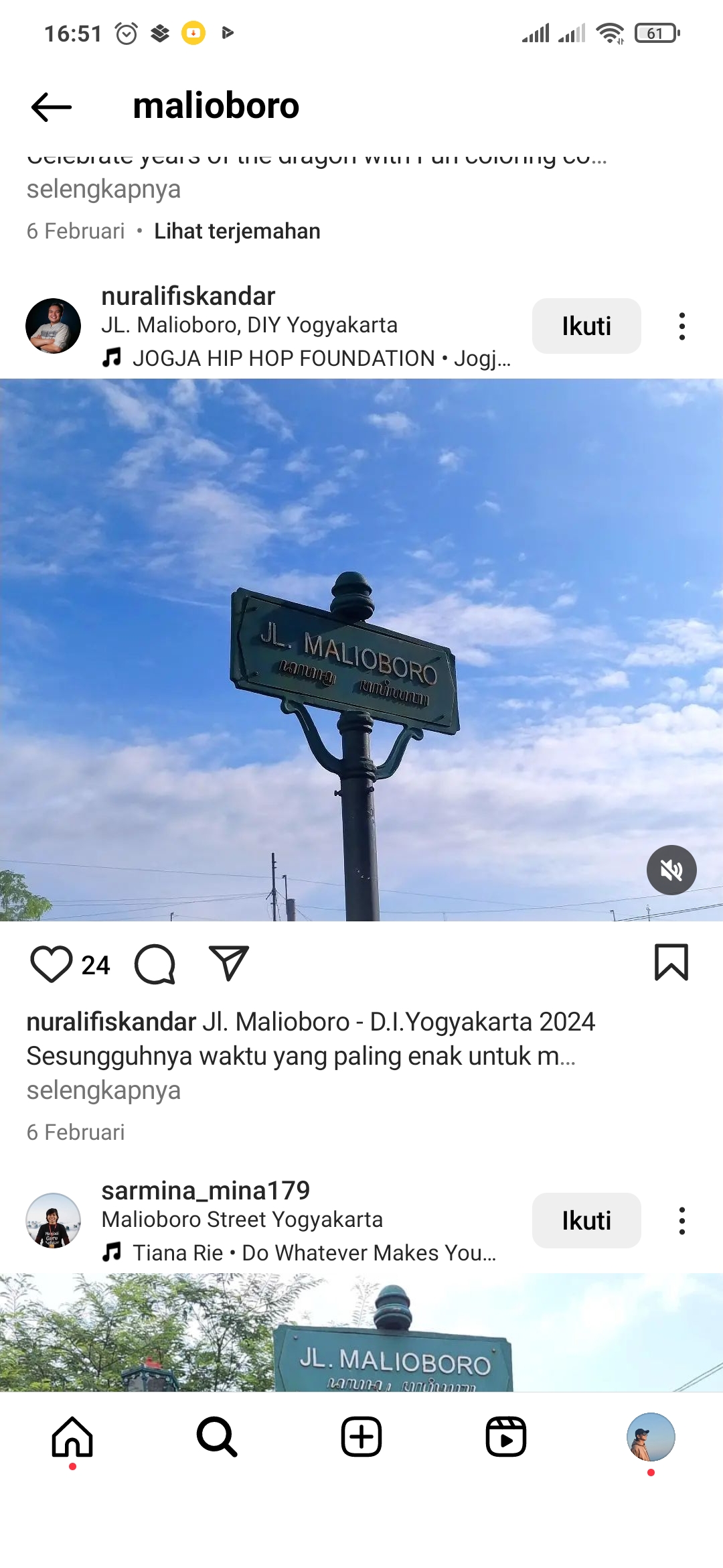 papan nama yang menjadi icon Malioboro