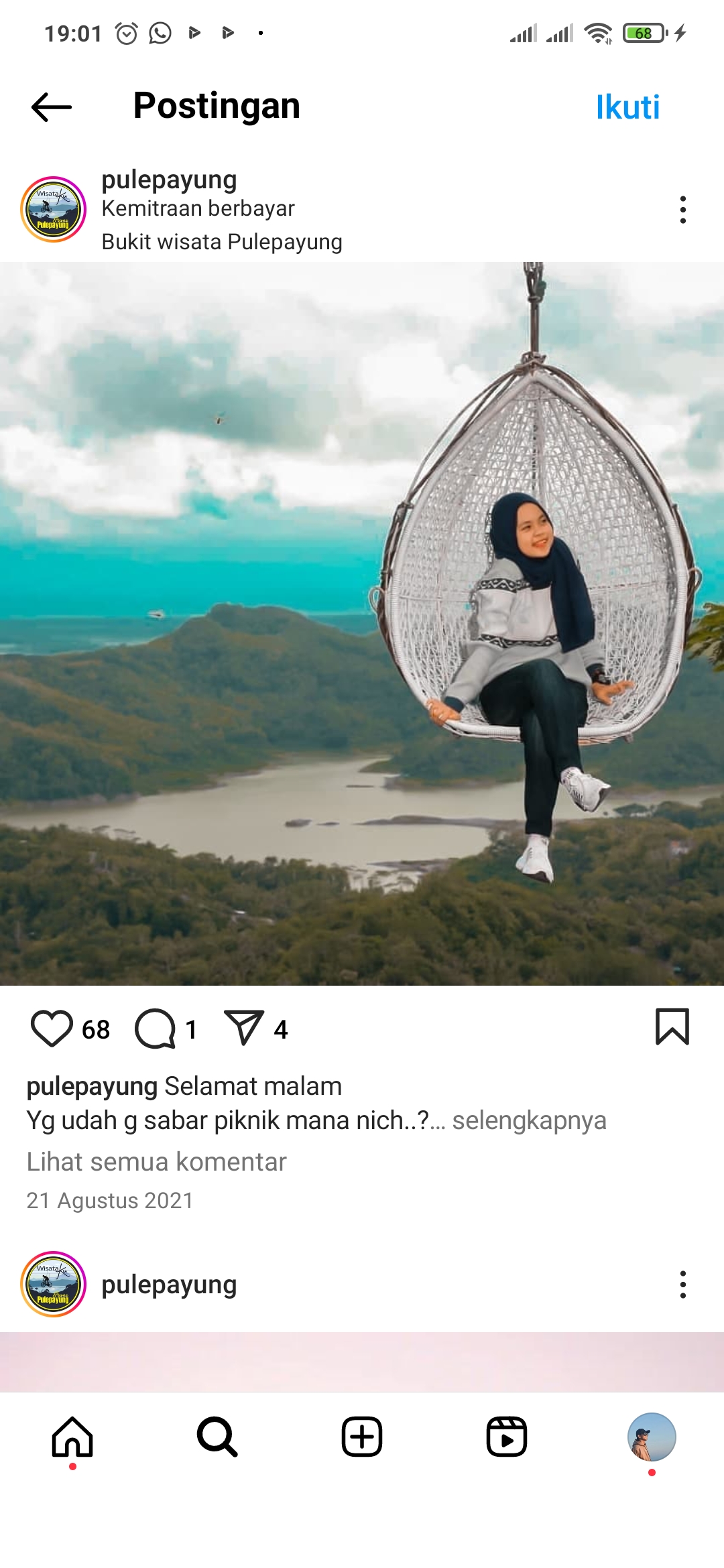 Pemandangan indah di Pule Payung