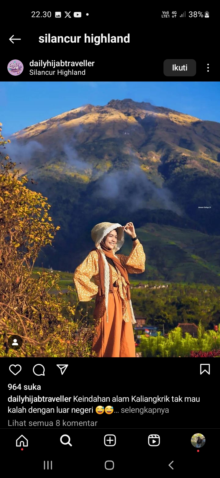 Keindahan Bukit Silancur, Tempat Wisata Selfie dengan Latar Belakang Gunung Sumbing