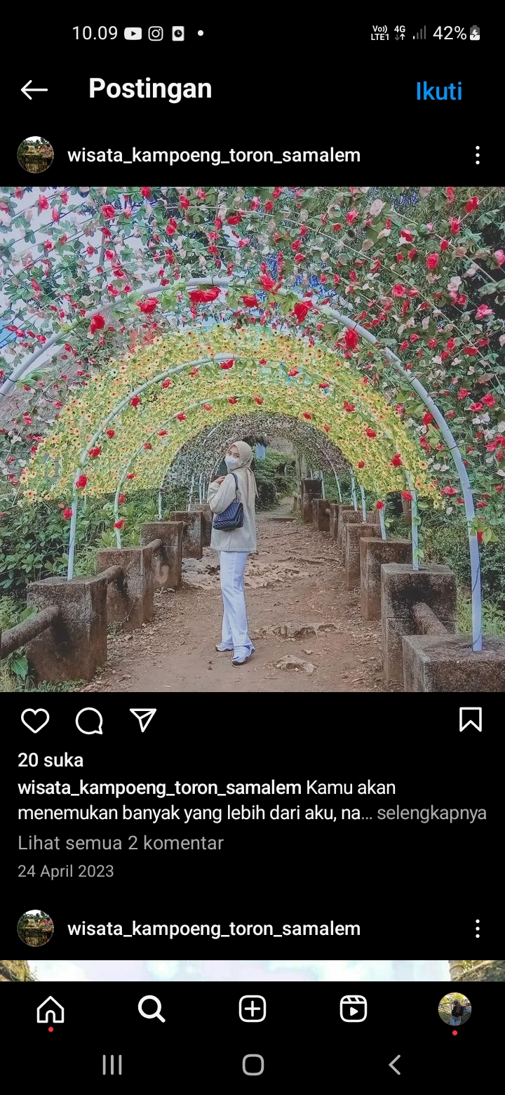 Potret terowongan tanaman rambat di wisata Kampoeng Toron Samalem