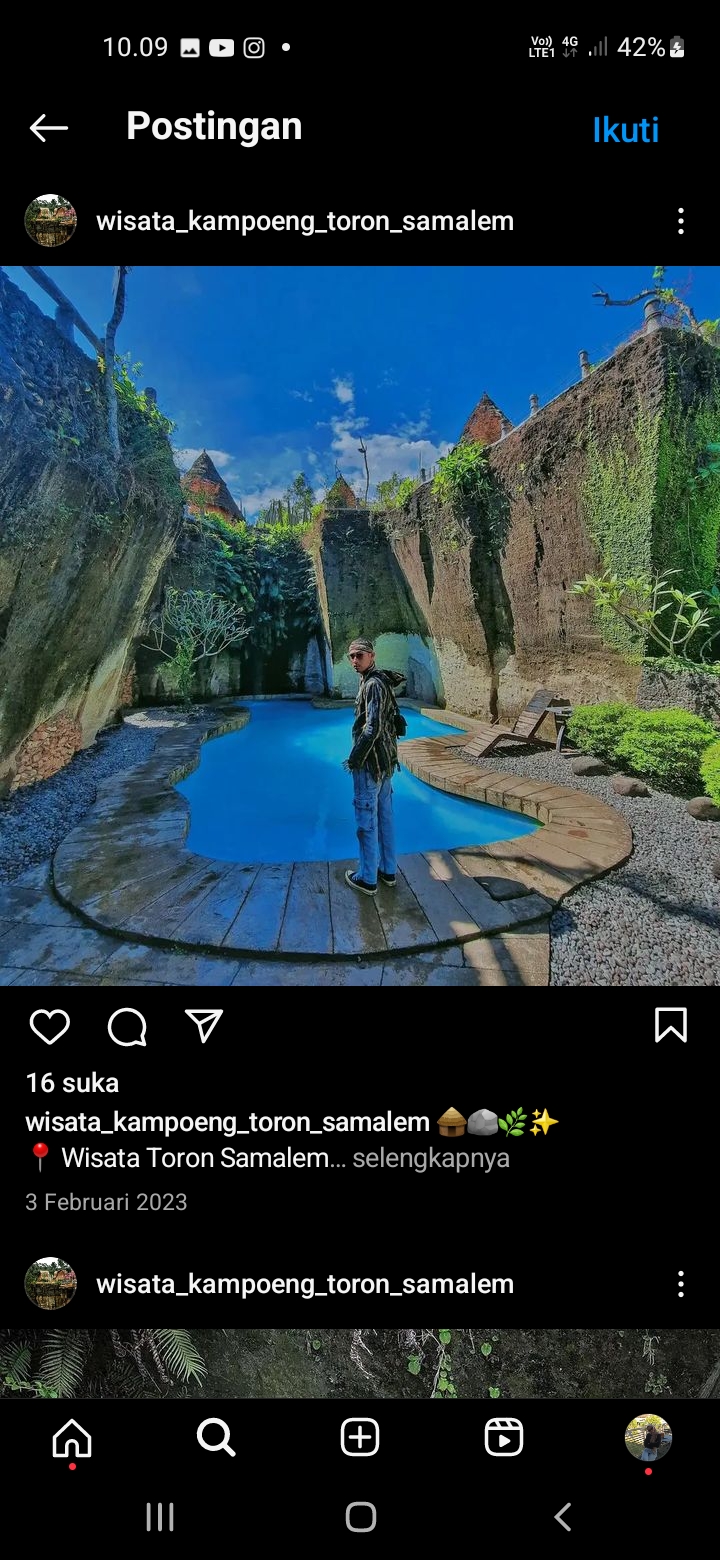 Potret kolam renang di wisata Kampoeng Toron Samalem