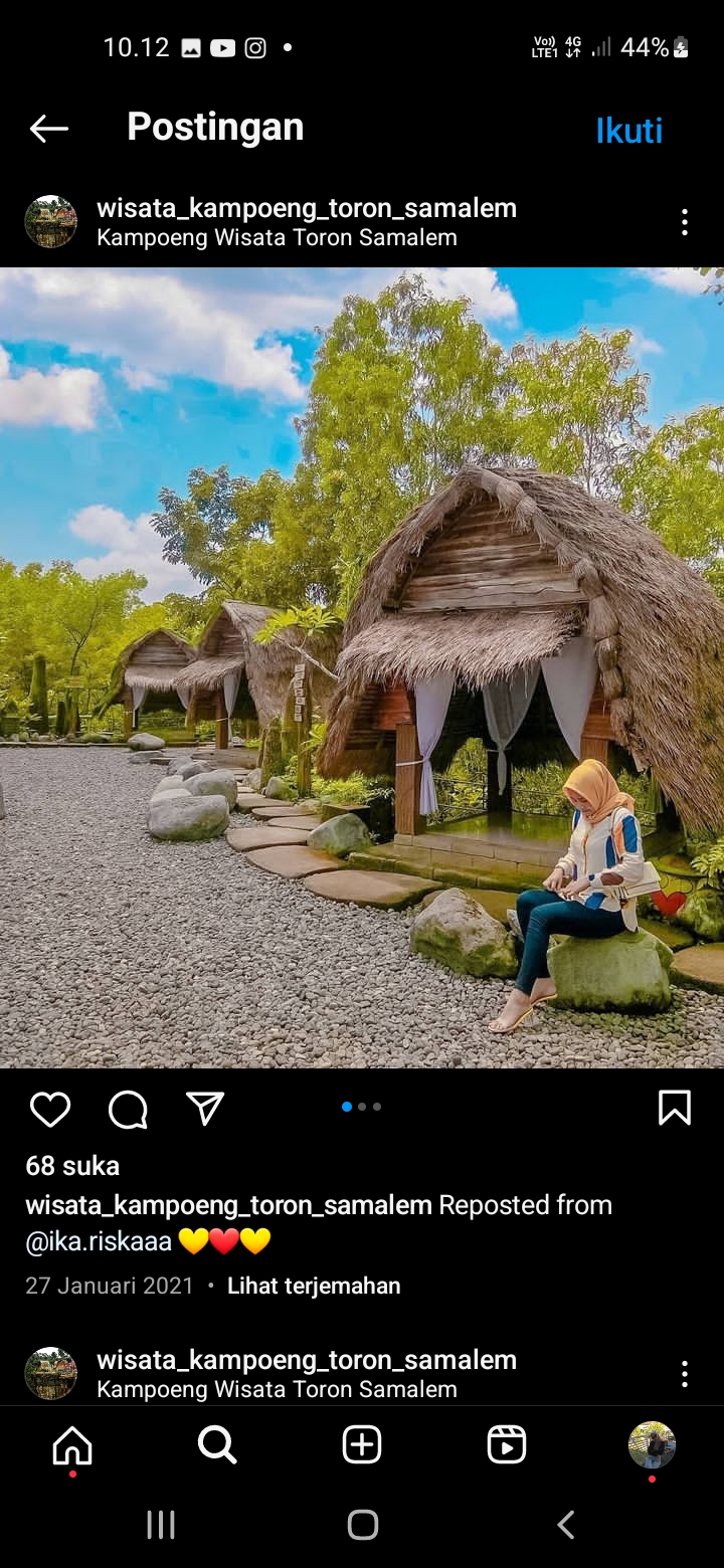 Salah satu potret spot foto menarik di wisata Kampoeng Toron Samalem