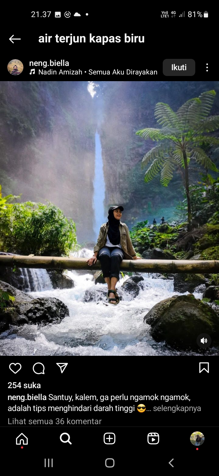 Keindahan dan Kesegaran Wisata Air Terjun Kapas Biru di Lumajang