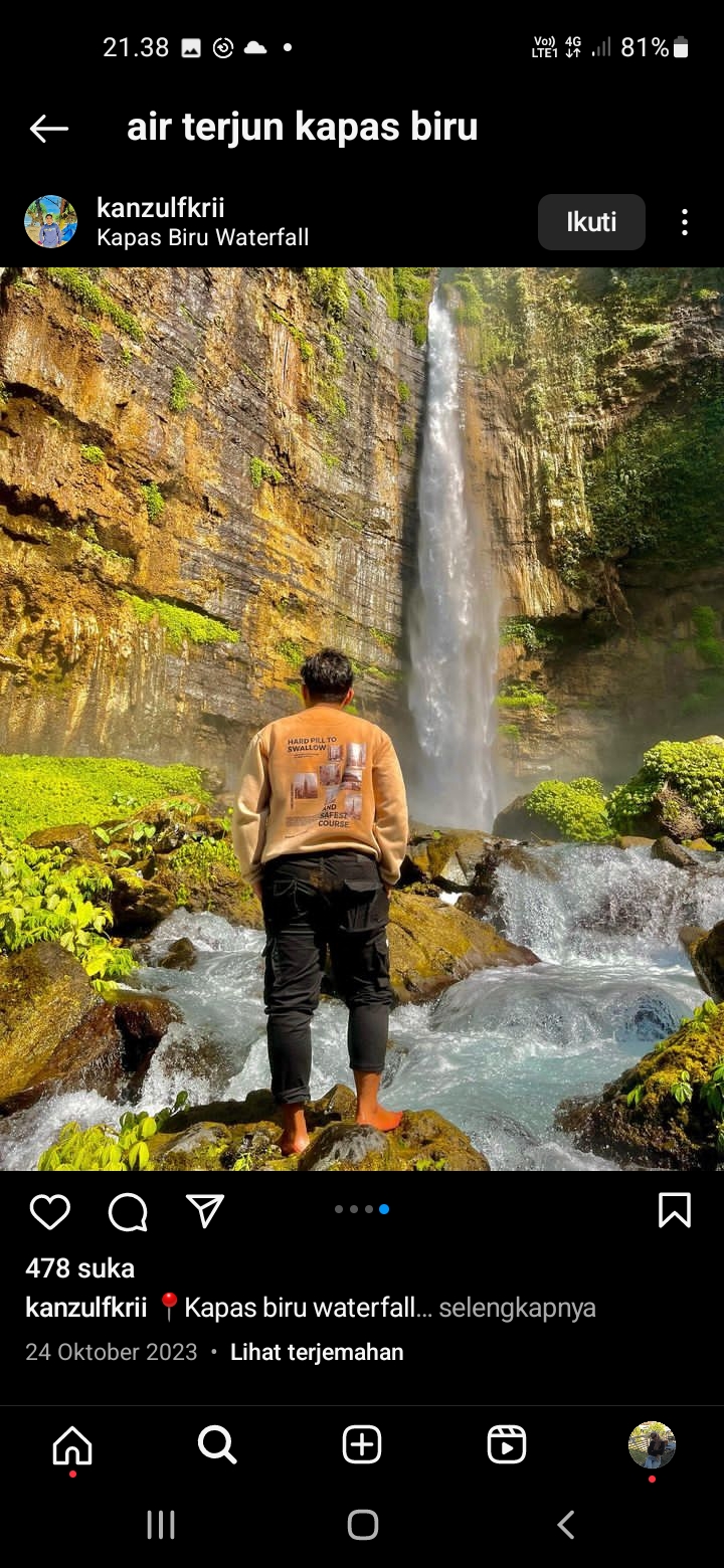 Air Terjun Kapas Biru, Destinasi Wisata Alam yang Memukau di Lumajang