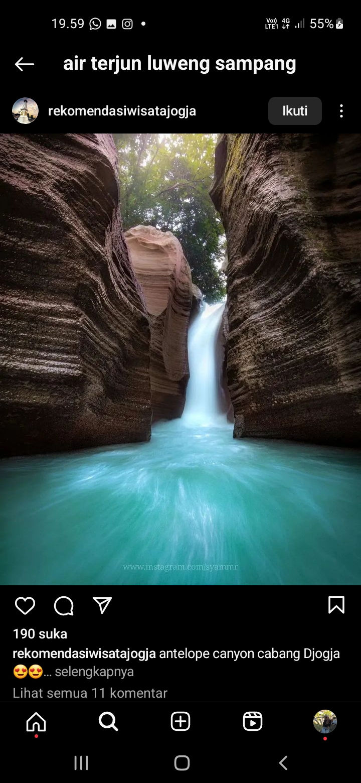 Keindahan Air Terjun Luweng Sampang yang Tak Kalah dengan Antelope Canyon