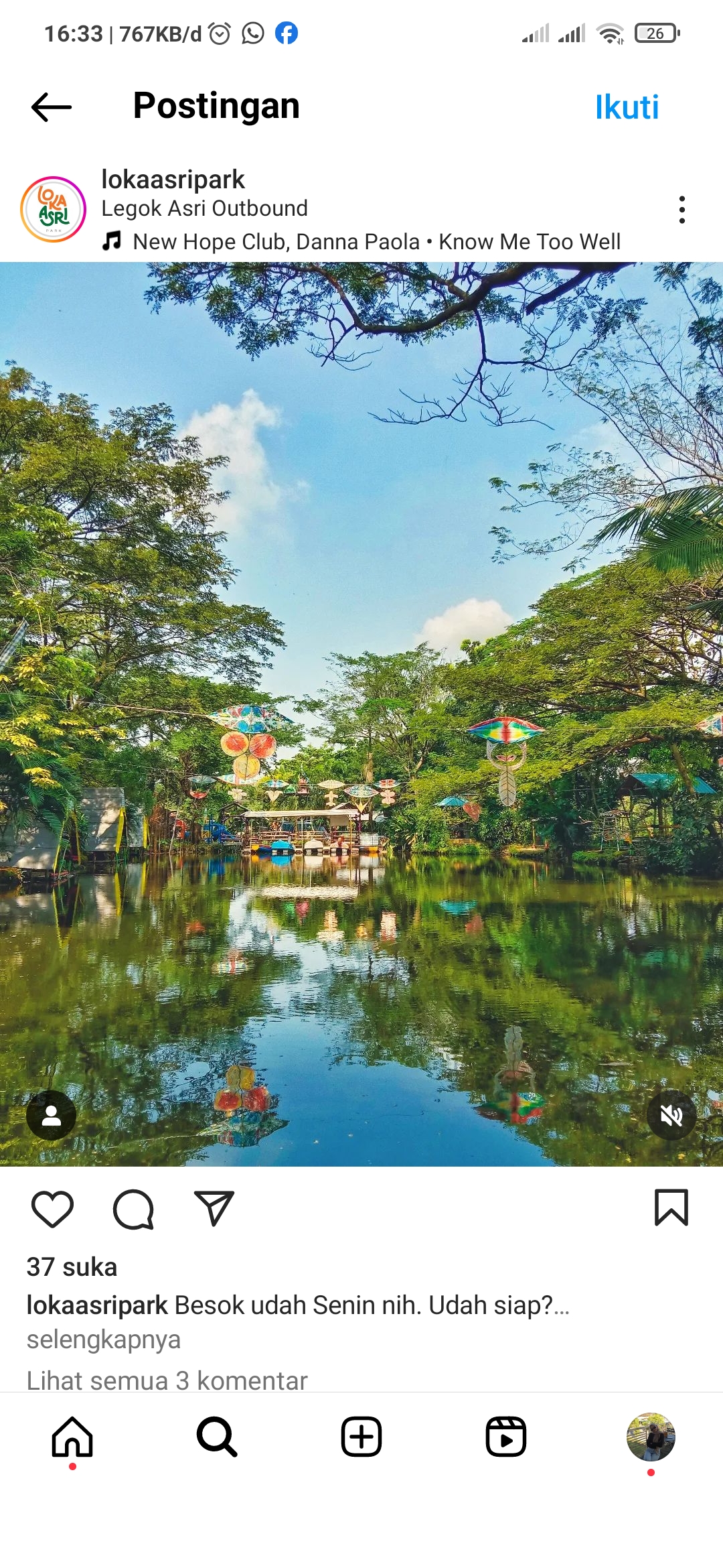 Pemandangan indah di dalam Ledok Asri Park