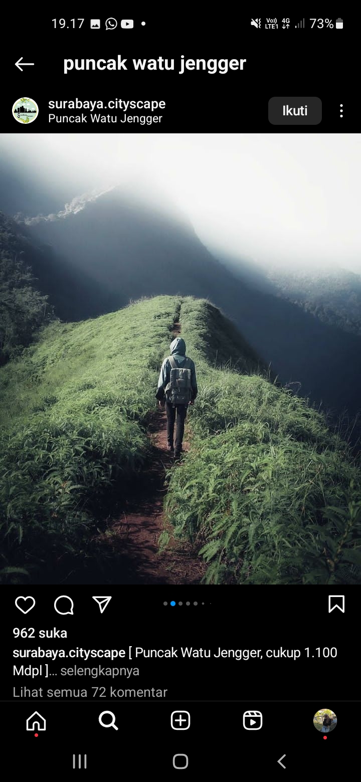 Puncak Watu Jengger, Bukit yang Memiliki Pemandangan Gunung Anjasmoro yang Luar Biasa