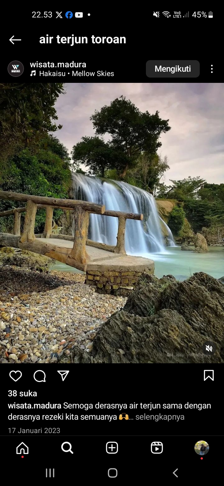 Keindahan Alam Madura yang Tersembunyi, Air Terjun Toroan yang Mengalir ke Laut