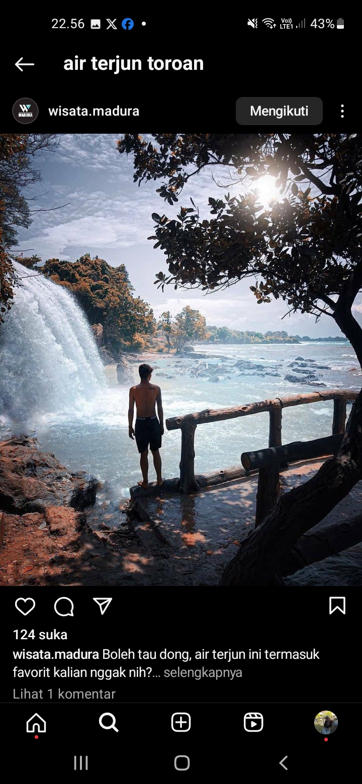Keindahan Air Terjun Toroan, Tempat Menyaksikan Matahari Terbenam di Tepi Pantai Madura