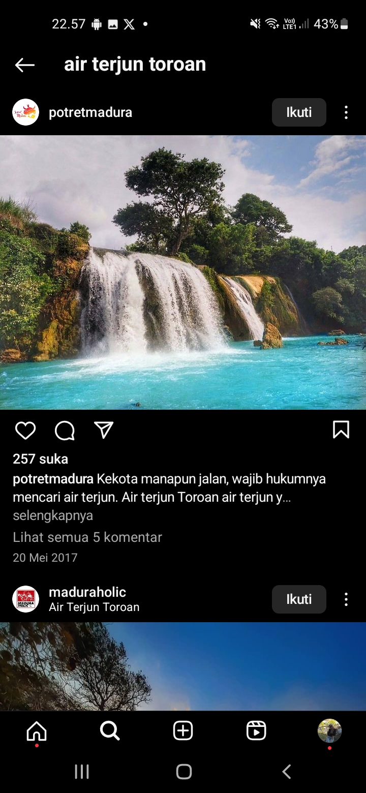 Air Terjun Toroan, Destinasi Unik di Madura yang Menggabungkan Air Laut dan Air Tawar