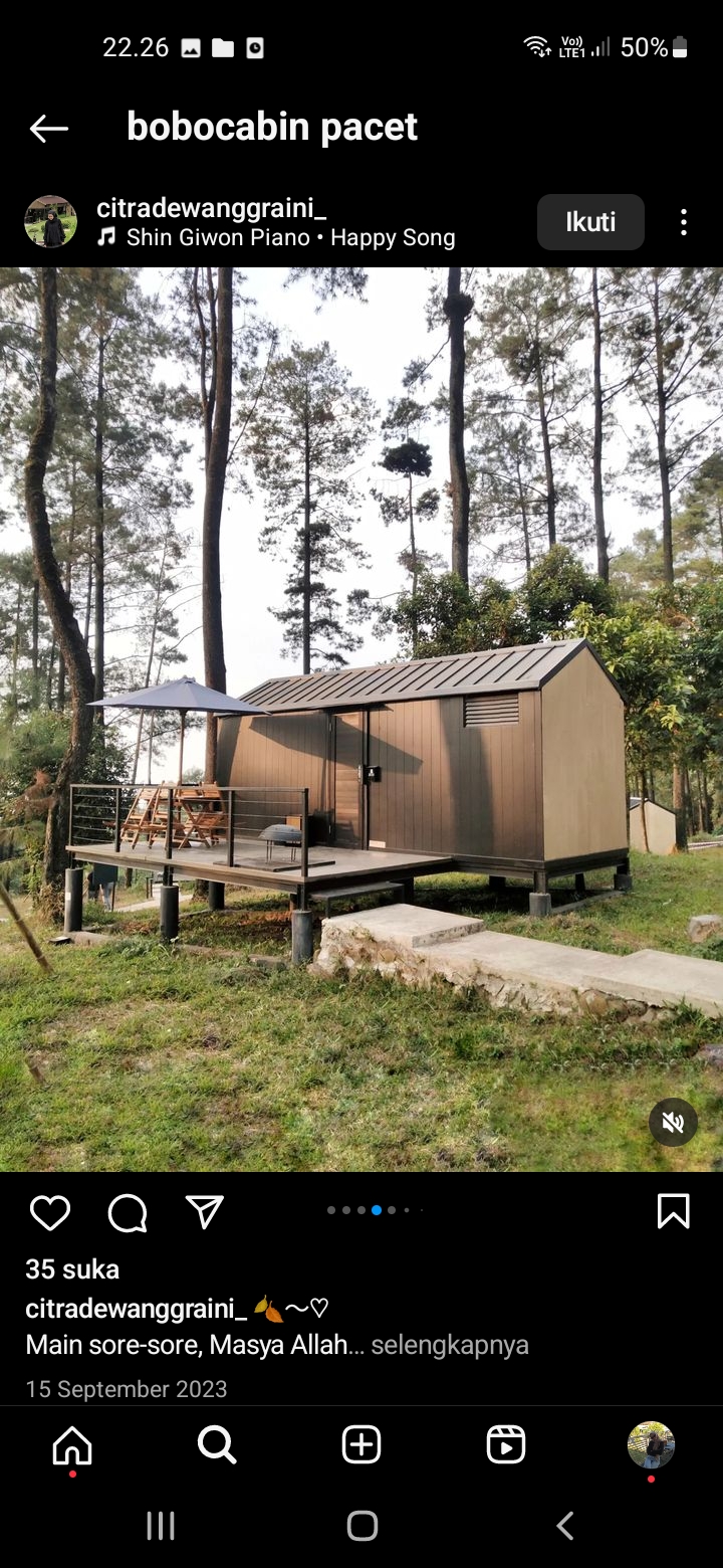 Bobocabin Padusan Pacet, Mojokerto
