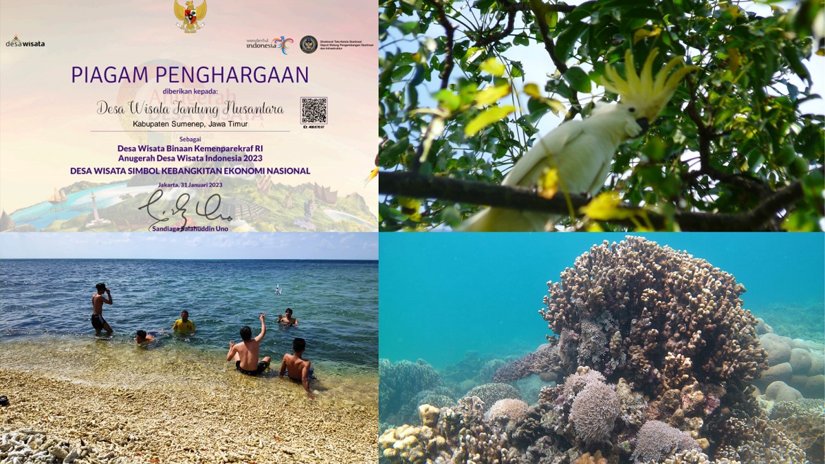 Kolase Foto Pulau Masakambing yang Dinobatkan Sebagai Desa Wisata Jantung Nusantara