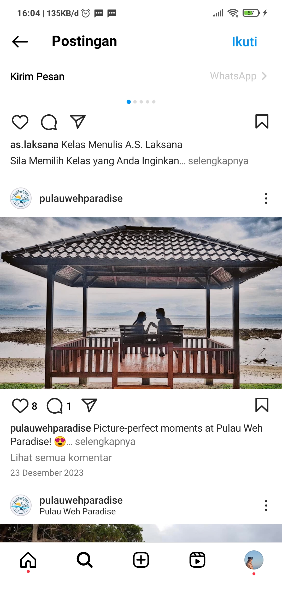 Menikmati moment romantis di pulau weh