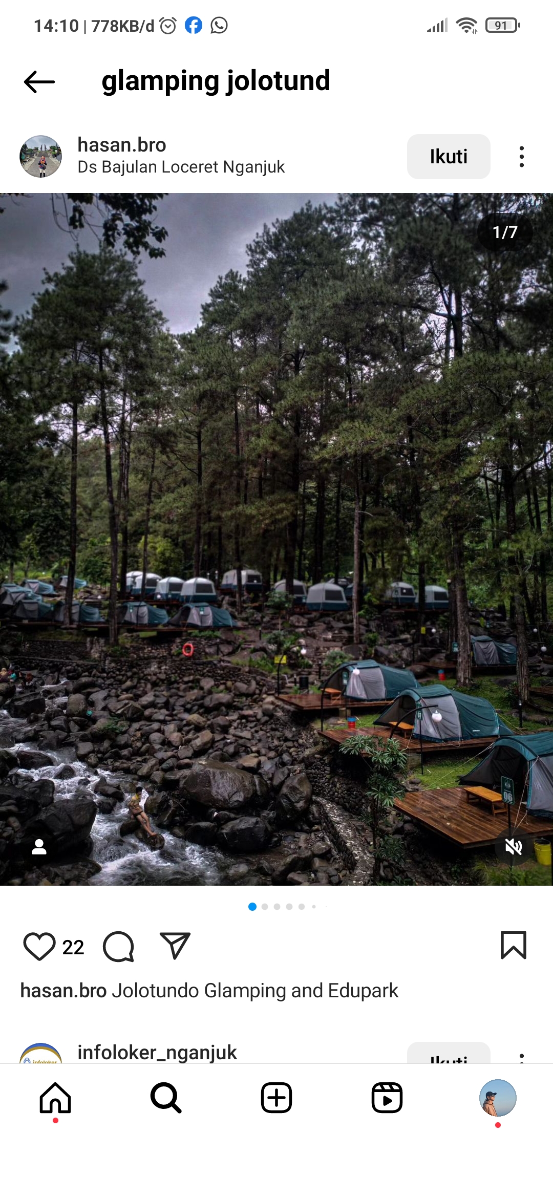Glamping Jolotundo dengan nuansa alamnya yang kental