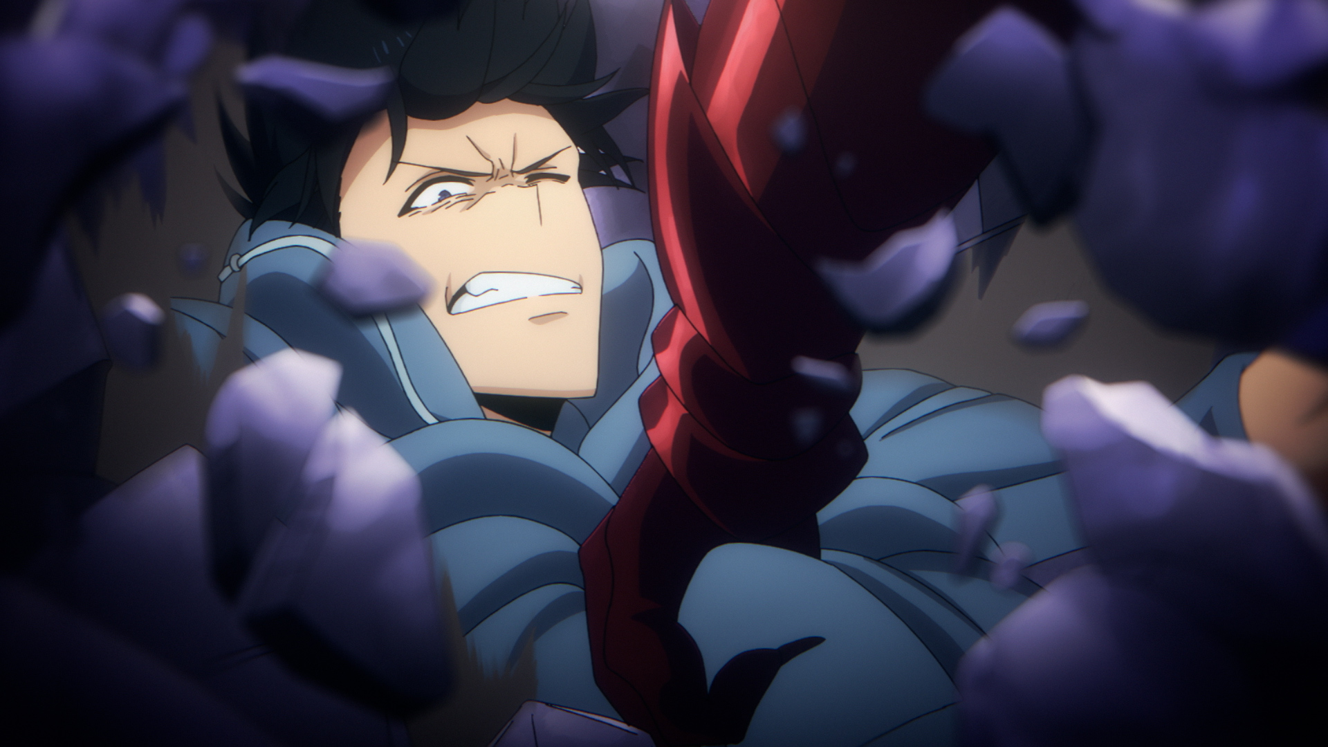 Sung Jin Wo melawan Iron Knight dalam anime Solo Leveling