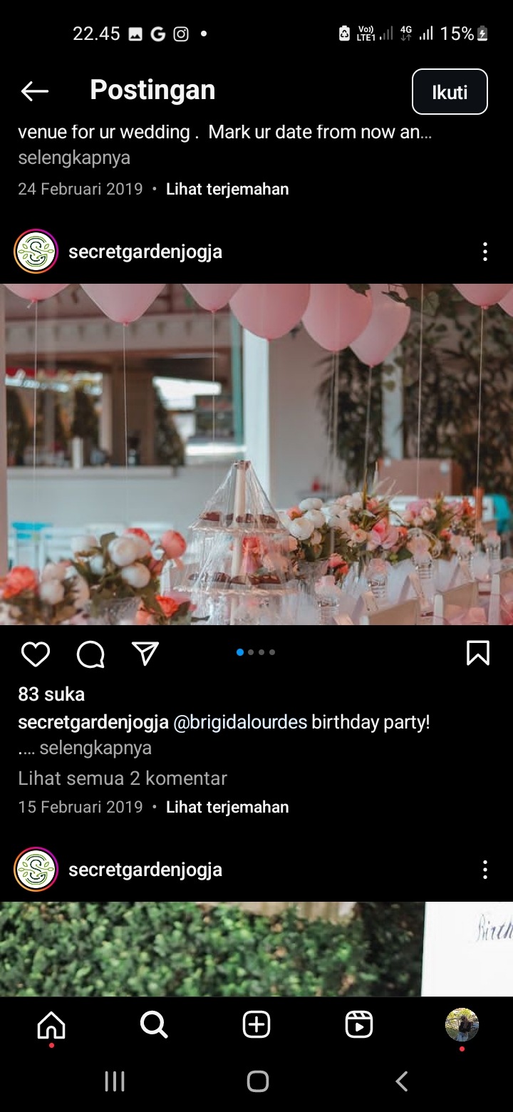 Restoran Secret Garden Coffee and Chocolate saat diboking untuk Acara Birthday Party