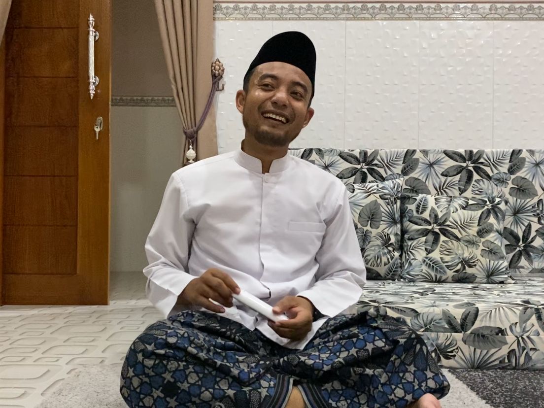 LORA MUDA: Ketua Yayasan Tahfidz Karang Anyar Ponpes Nahdhatut Ta&rsquo;limiyah, Desa Plakpak, Kecamatan Pegantenan, Lora A. Sa&rsquo;dud Darain.