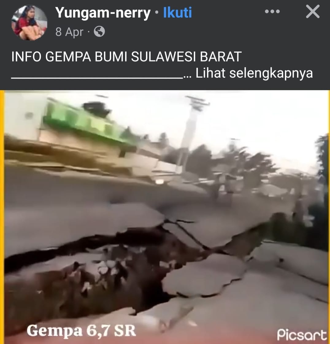CUPLIKAN VIDEO: Berita tidak benar tentang kejadian gempa di Majene, Sulawesi Barat.